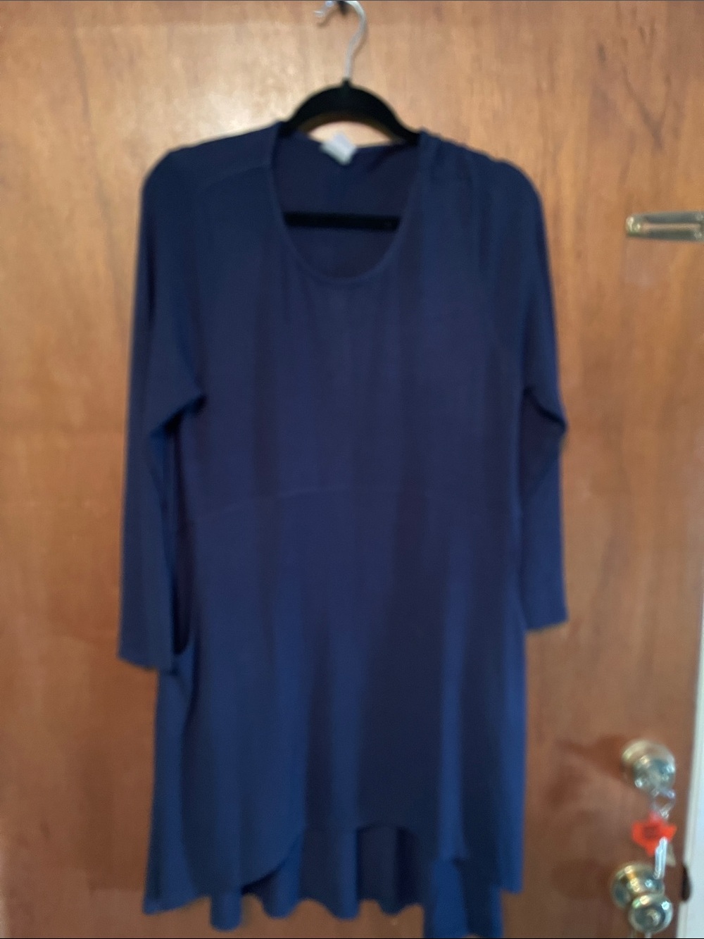 Chico's Navy Ribbed Scoop-Neck Top